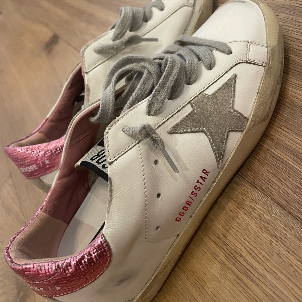 Pink and white Golden Goose